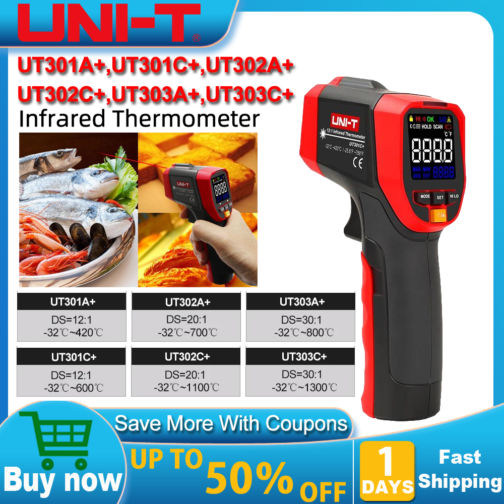 Industrial Laser Temperature Sensor - UNI-T UT301A+ UT301C+ Non Contact Infrared