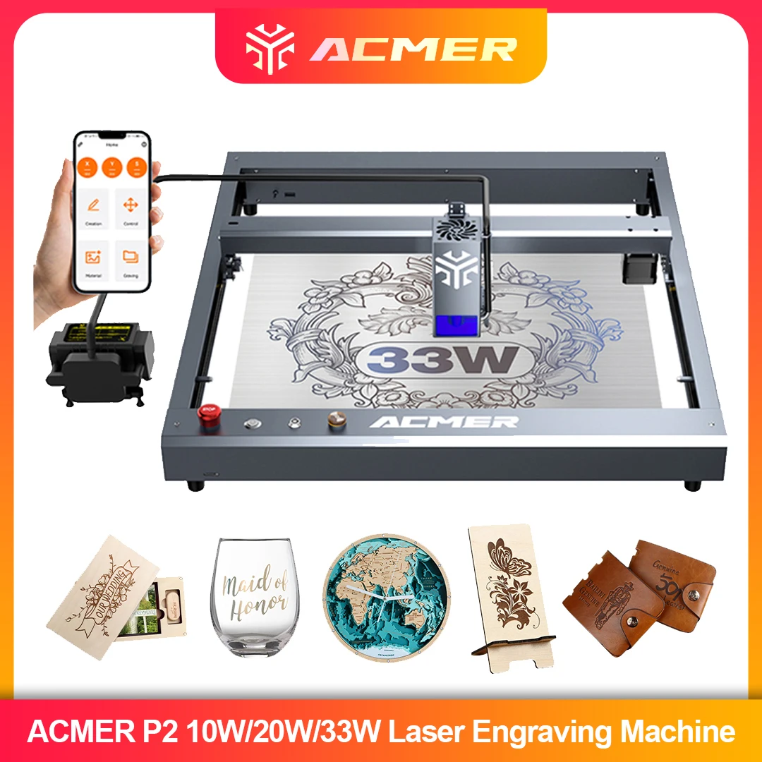 Industrial Laser Engraving Machine - ACMER P2 Laser Engraver 33W 20W