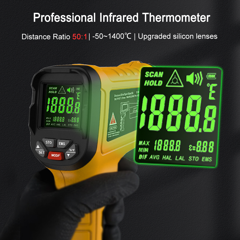 BSIDE -50~1400C Infrared Therm – обзор и цена Industrial Laser Temperature Sensor
