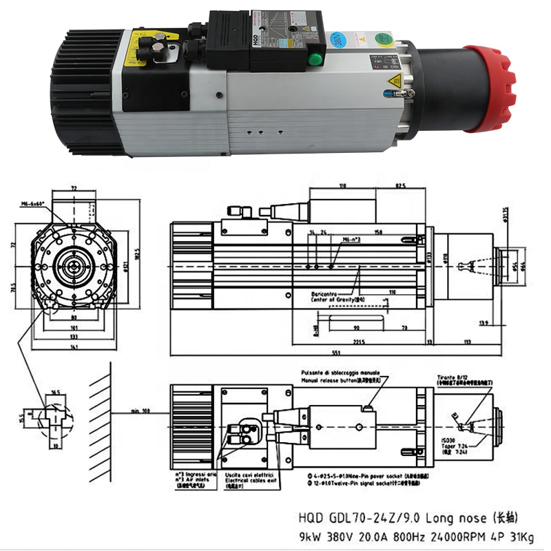 Suppliers HQD 9kw 220v 380v Lo – обзор и цена Cnc Spindle Motor