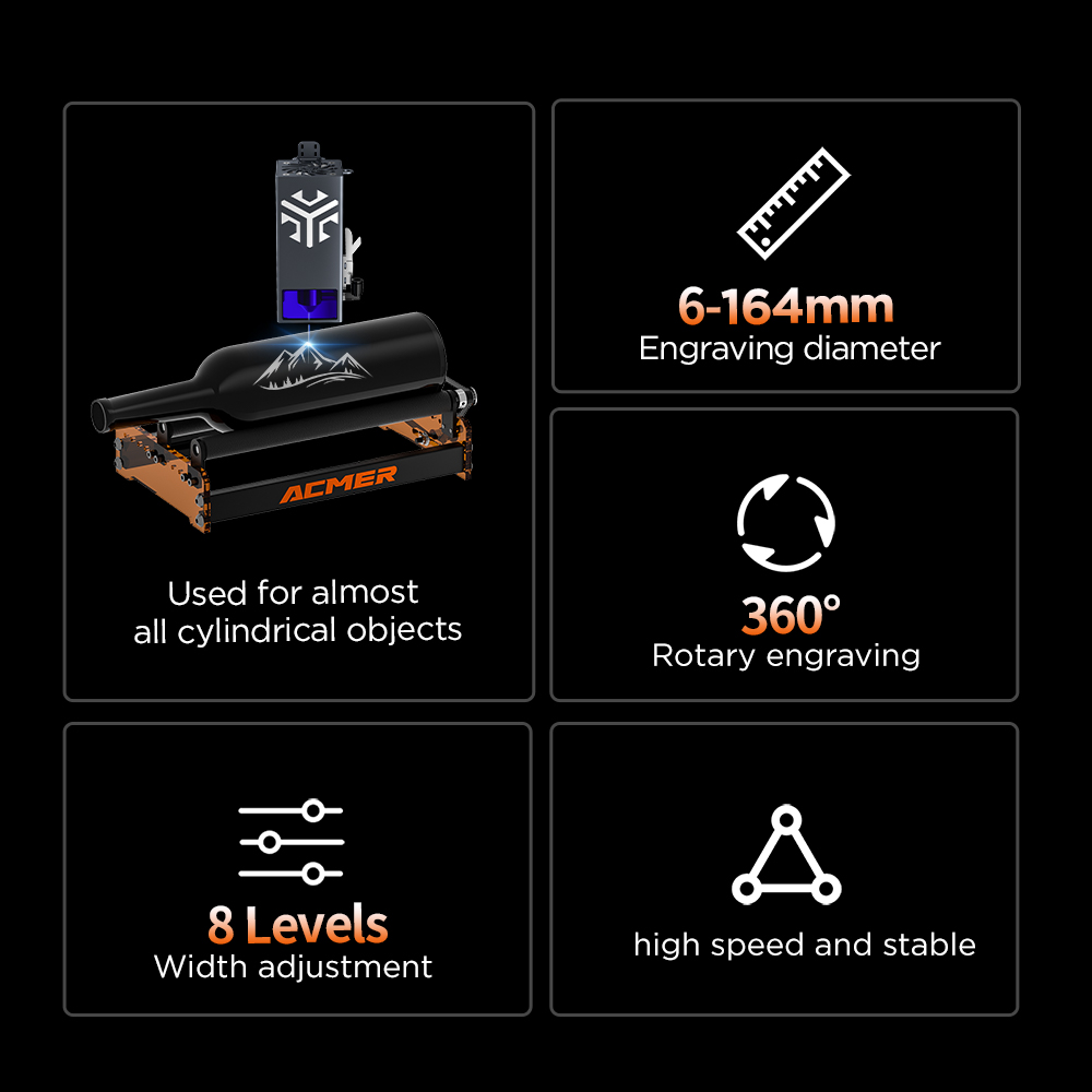ACMER M3 Laser Rotary Roller 3 – обзор и цена Industrial Laser Engraving Machine