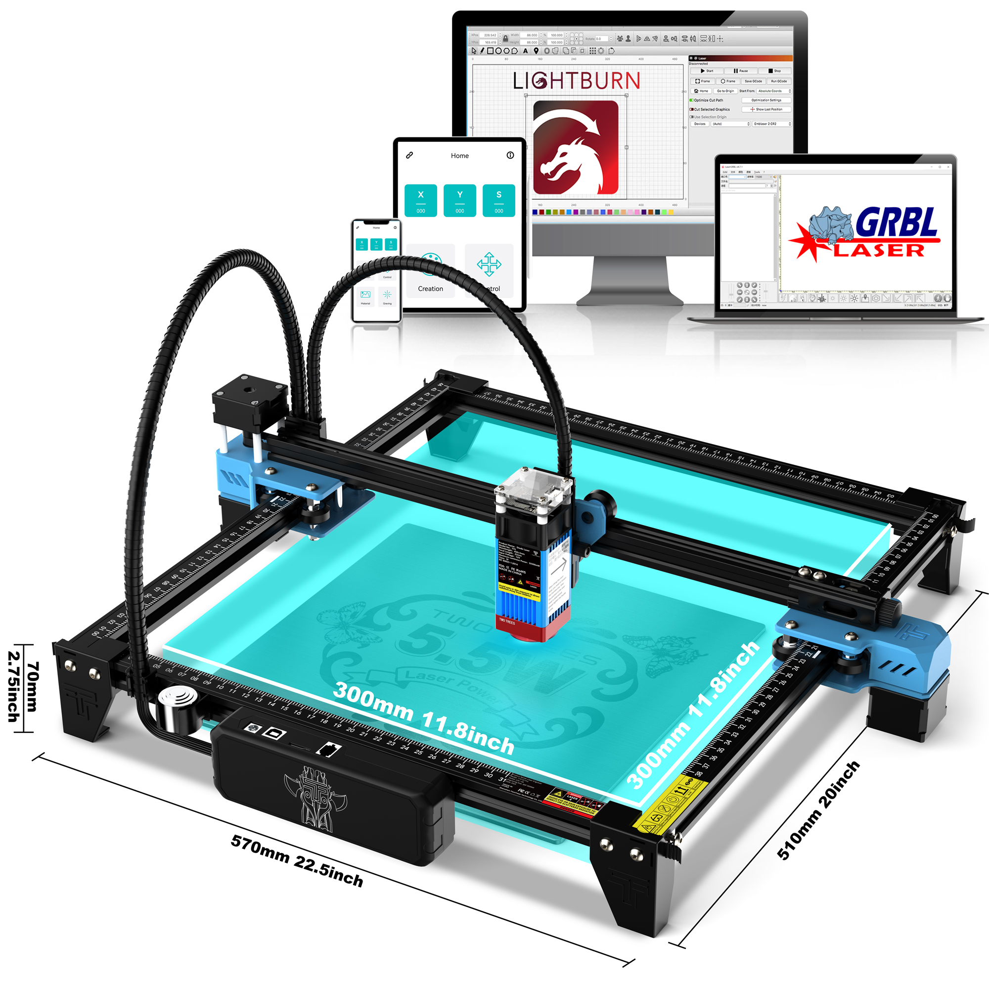 TwoTrees TTS-55 PRO CNC Laser  – обзор и цена Industrial Laser Engraving Machine